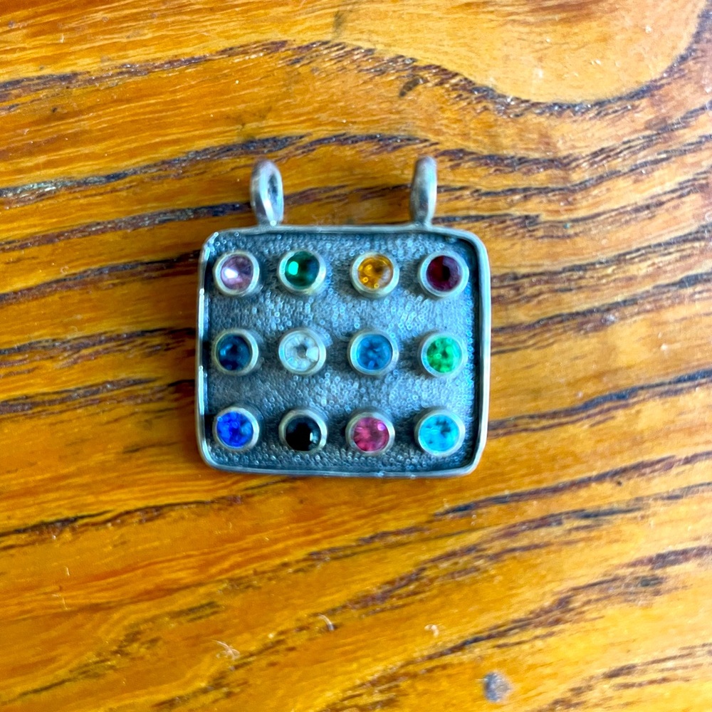 Sterling silver and semi precious stone pendent